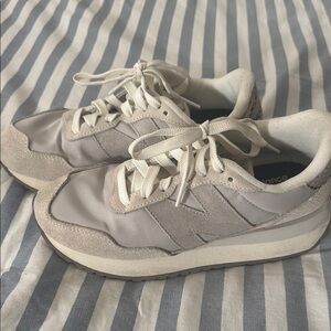 New Balance Gray and White Sneakers
